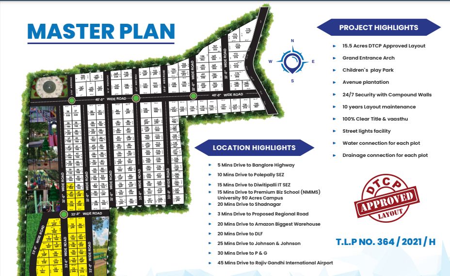 plots for sale in shadnagar Highlights of the Project